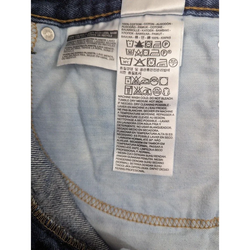 Levis 505 Men's Regular Fit Jeans Blue 34x30.5 Dark Wash Denim 100% Cotton
